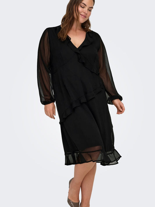 CarIndigo - Kjole med Flæser