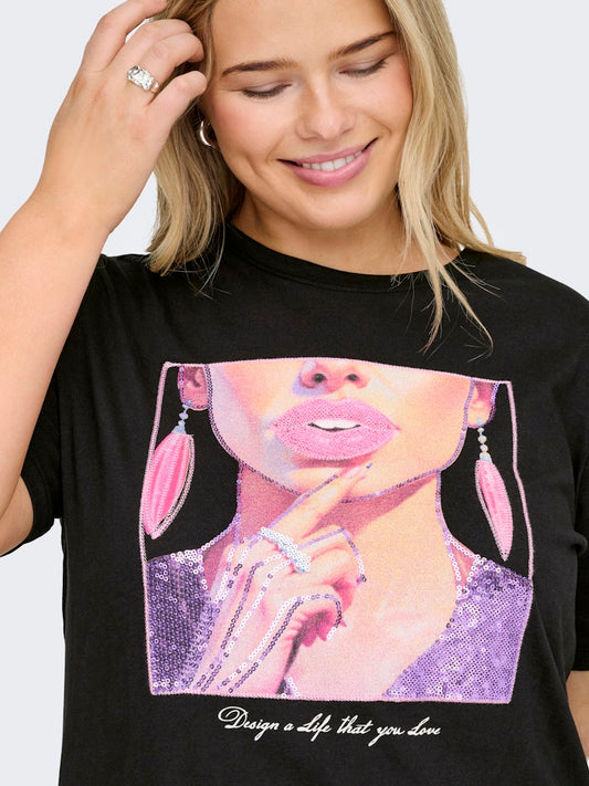 CarChrista - Kortærmet T-shirt med Print