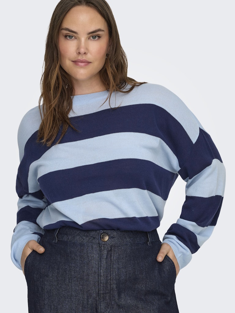 Blå plus size strik