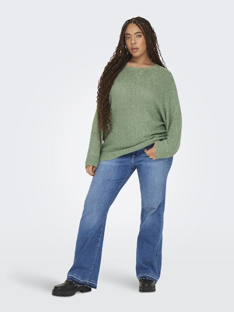 CARGEENA 3/4 BATWING O-NECK KNIT