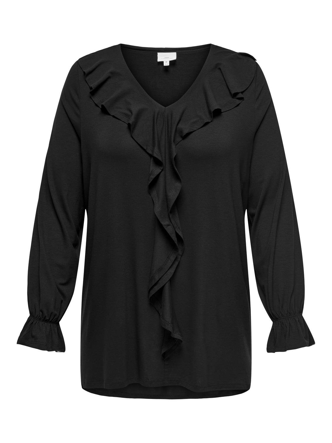 CARCLARISA V-NECK FRILL L/S TOP