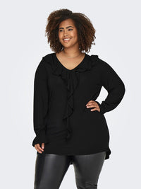 CARCLARISA V-NECK FRILL L/S TOP