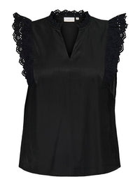 CARCARLENE S/L LACE FRILL TOP