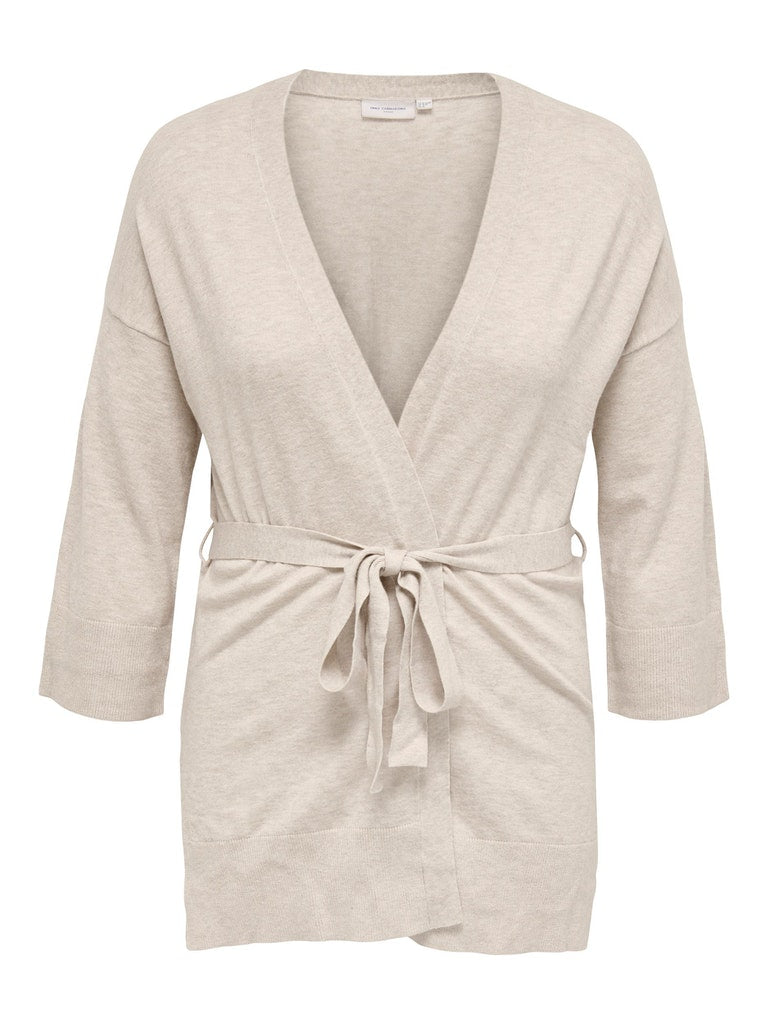 CARESLY 3/4 LONG BELTED CARDIGAN KNT