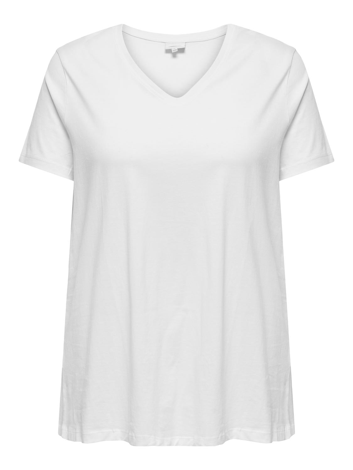 CARBONNIE LIFE S/S V-NECK WHITE - A-SHAPE