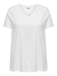 CARBONNIE LIFE S/S V-NECK WHITE - A-SHAPE