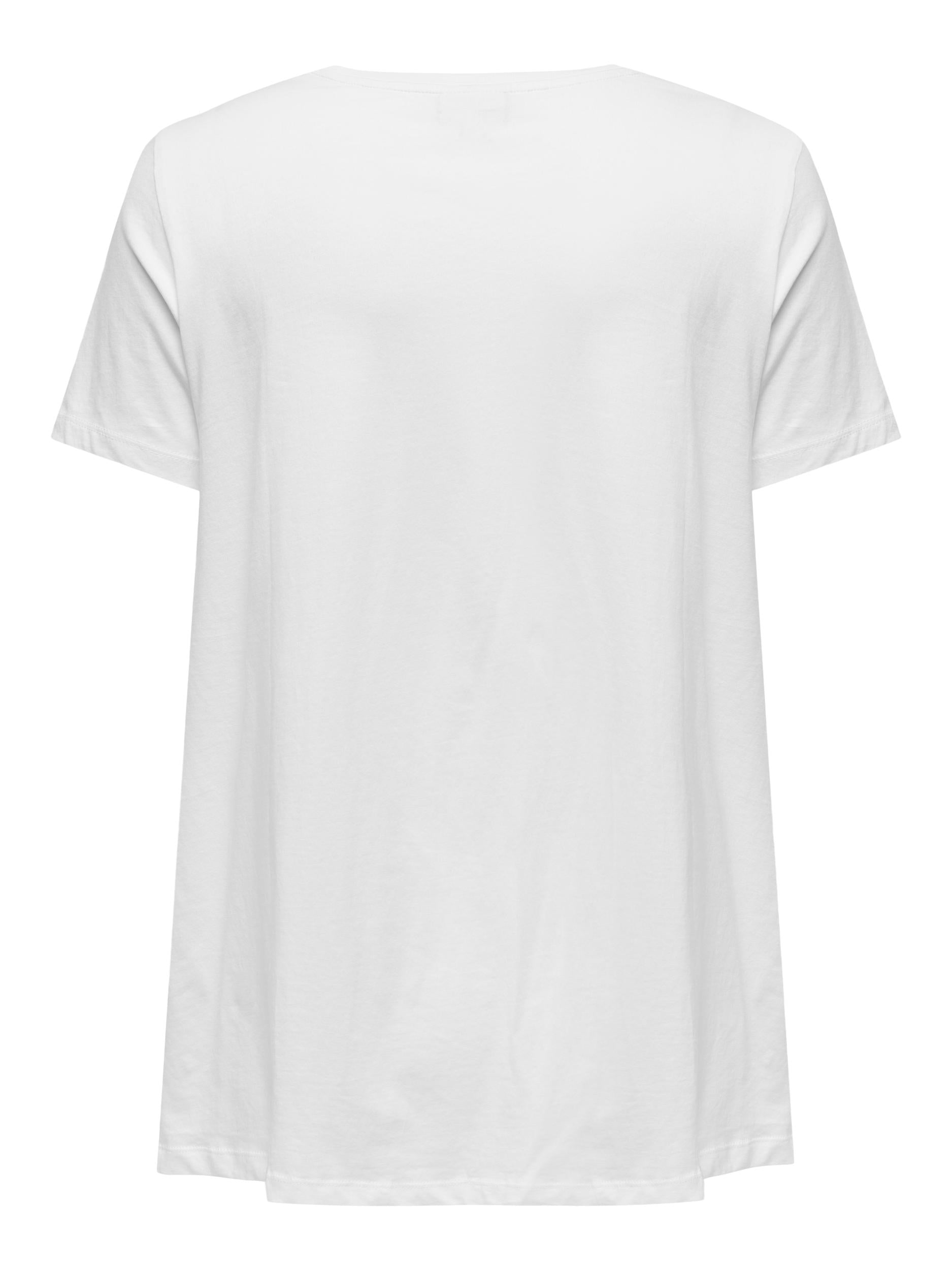 CARBONNIE LIFE S/S V-NECK WHITE - A-SHAPE