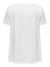 CARBONNIE LIFE S/S V-NECK WHITE - A-SHAPE