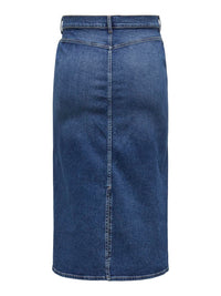 CARANN LONG SLIT SKIRT DENIM