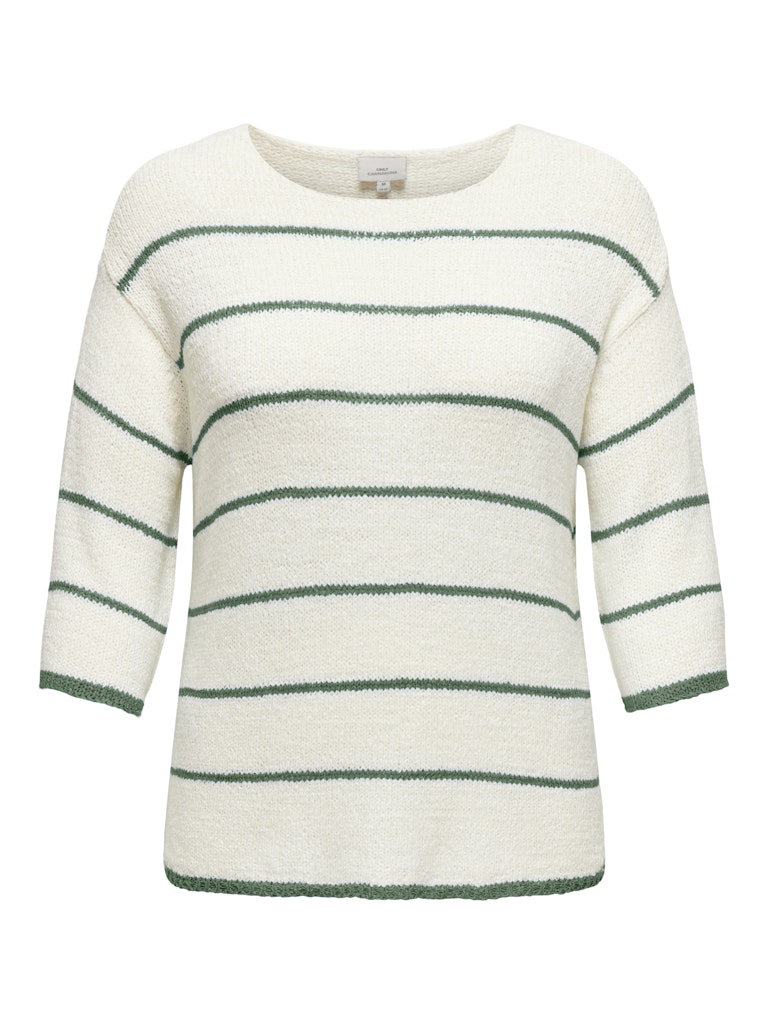 CARGEENA 3/4 STRIPE V-NECK KNIT