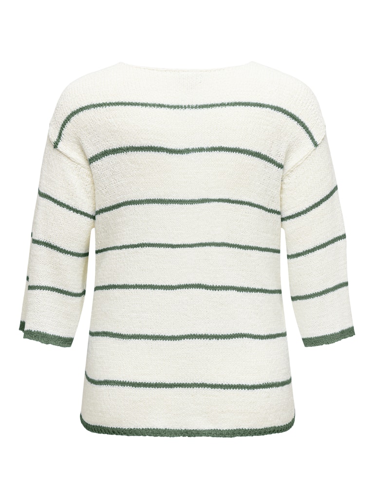 CARGEENA 3/4 STRIPE V-NECK KNIT