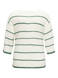 CARGEENA 3/4 STRIPE V-NECK KNIT