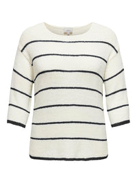 CARGEENA 3/4 STRIPE V-NECK KNT