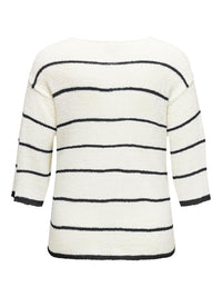 CARGEENA 3/4 STRIPE V-NECK KNT