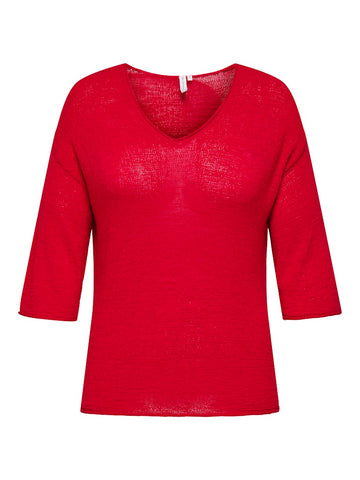 CARSUNNY - Strikbluse med 3/4 ærmer