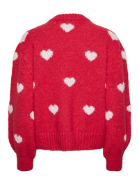 PCRINA LS O-NECK HEART KNIT