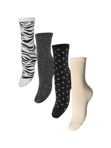 PcSebby - Glitter Strømper 4 Pak