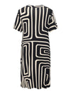 Carfyrlas s s v-neck blk allover kjole