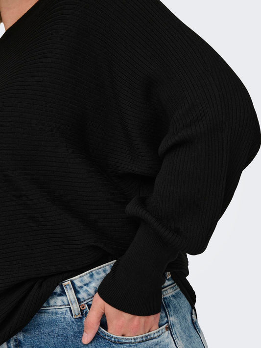 CARNEW ADALINE - Sort Strikbluse - NOOS