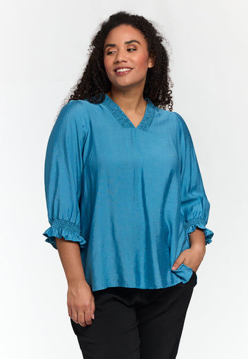 StFeodora S261855 - Bluse med smock-elastikk FJ