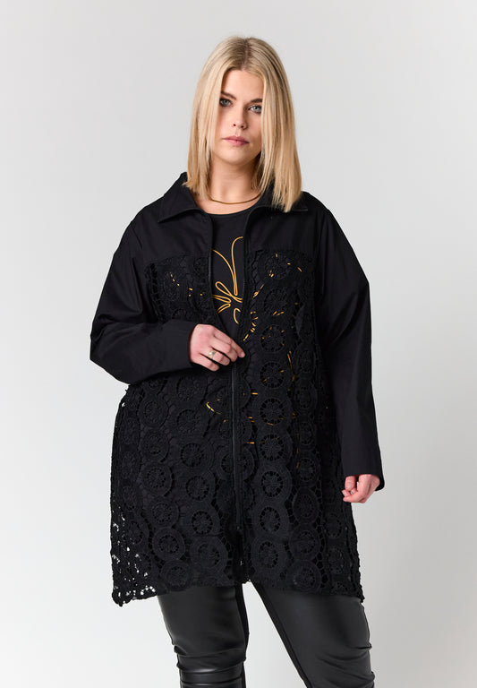 StAislyn - Cardigan med Blondedetaljer