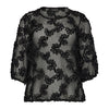 StNinette - Bluse med Påsyede Blomster