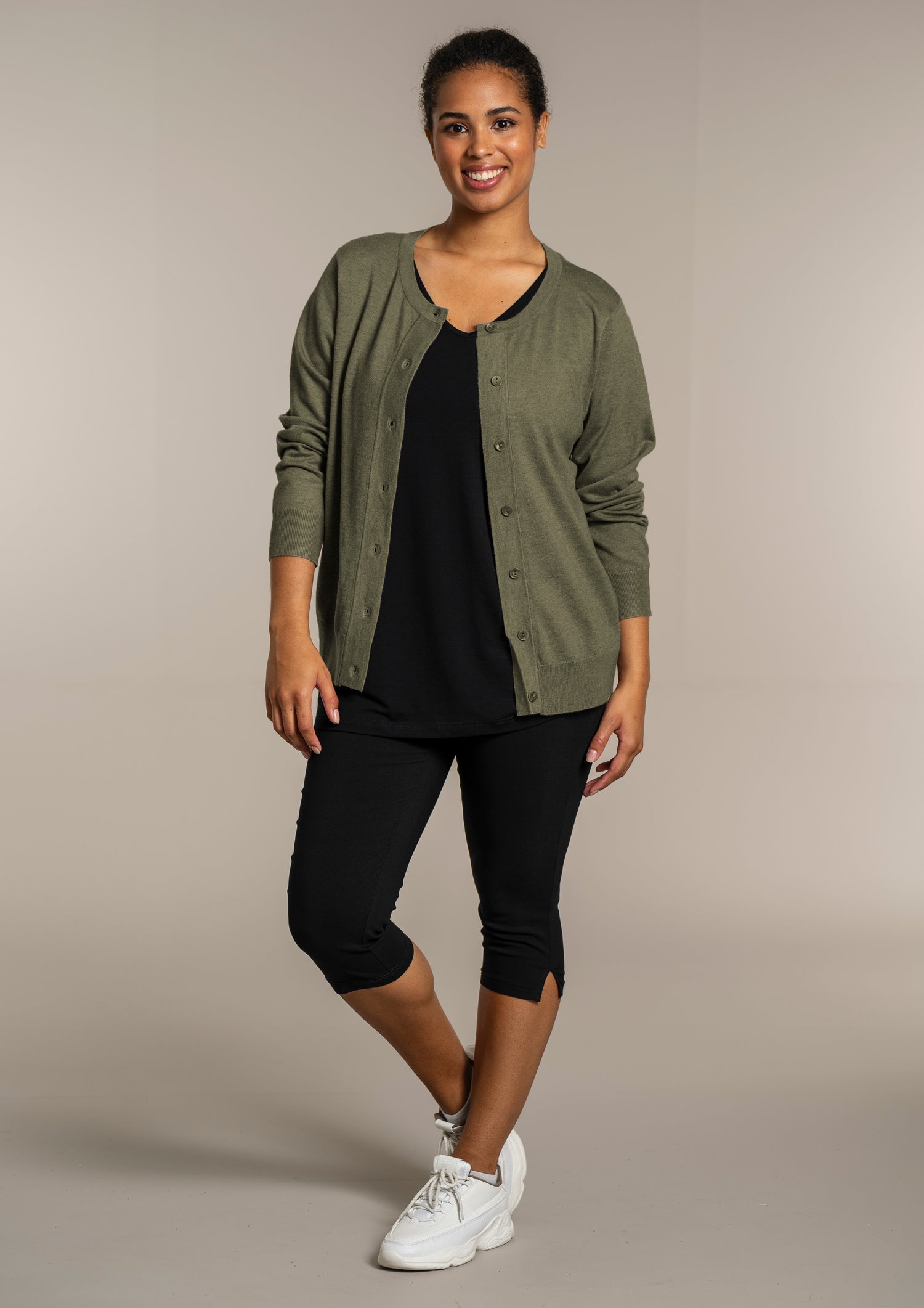 Blå plus size Cardigan