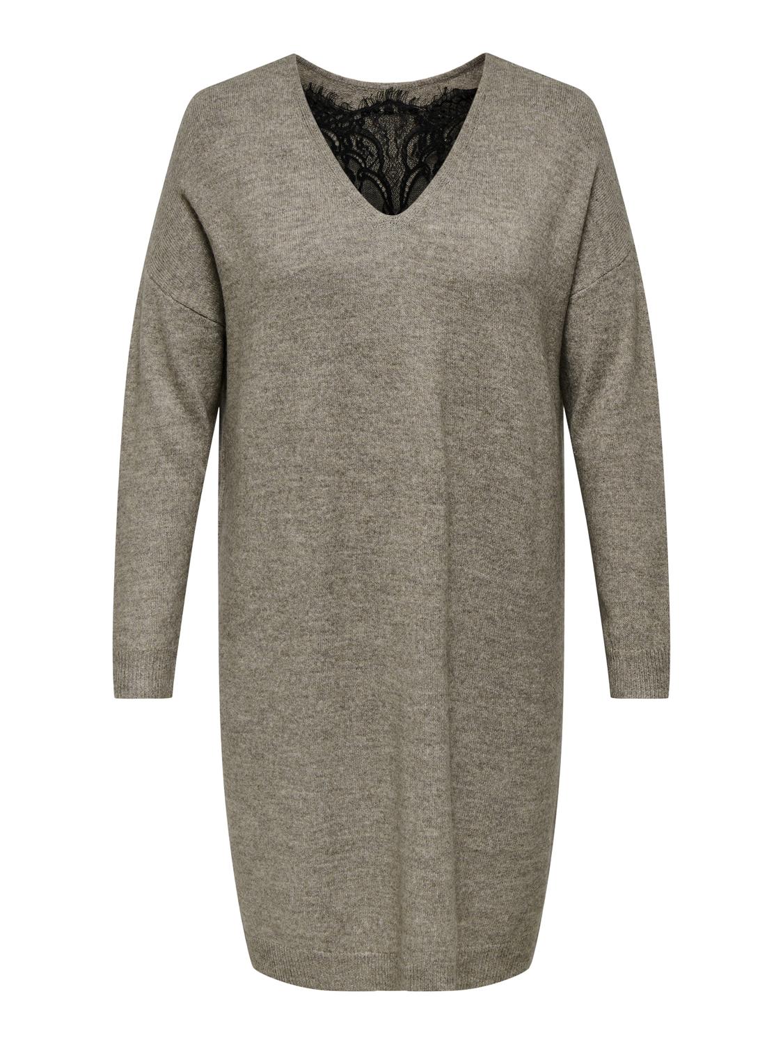 CARADELE - Strikkjole med Blonde