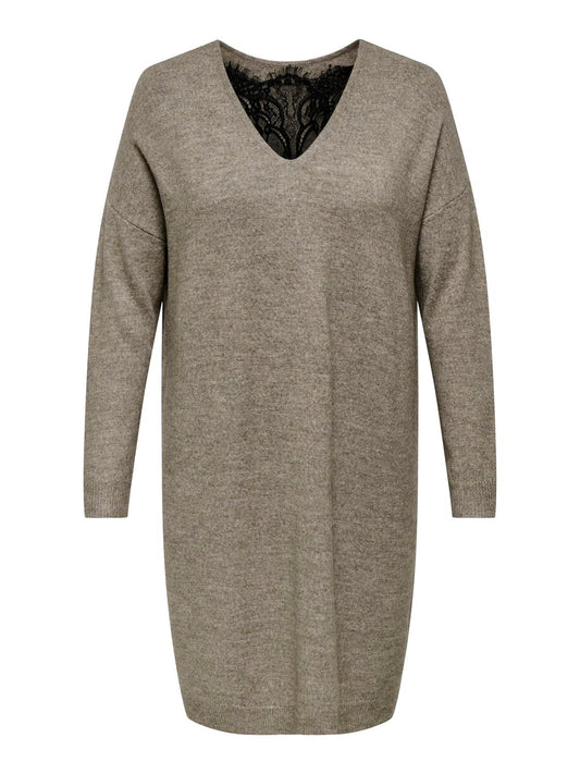 CARADELE - Strikkjole med Blonde