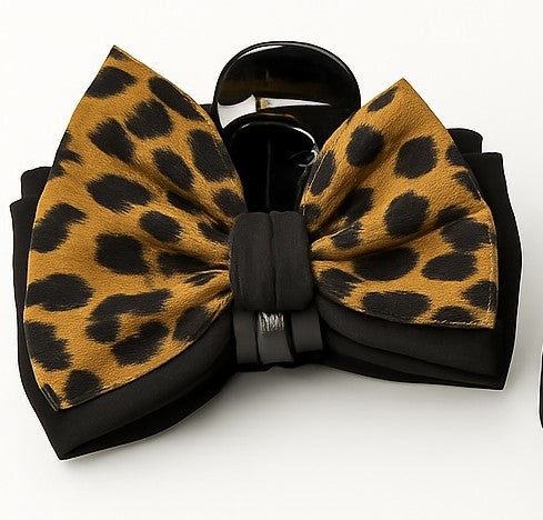 VT2708D - Leopard Sløjfe Hårklemmer