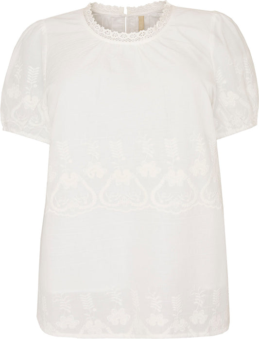 BLUSE MED KORTE PUFFERMER