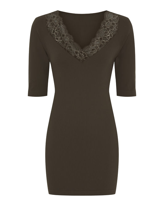 TsBelen Rib - Lang Rib Top med Blonde