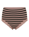 TsISA - Stripe dark rib midi panties lace