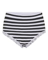 TsISA - Stripe dark rib midi panties lace