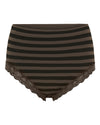 TsISA - Stripe dark rib midi panties lace