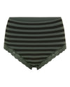 TsISA - Stripe dark rib midi panties lace