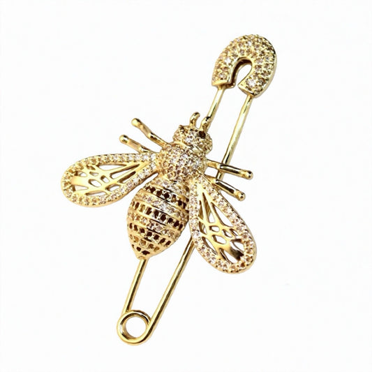 TsQueen Bee - Guldbelagt Broche