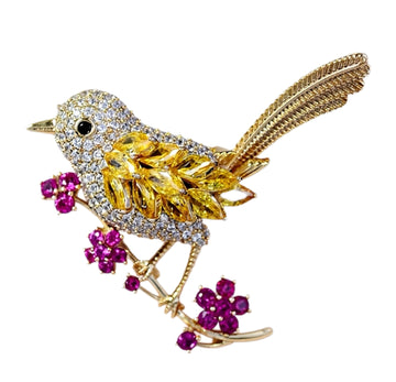 TsBird Tail - Guldbelagt Broche