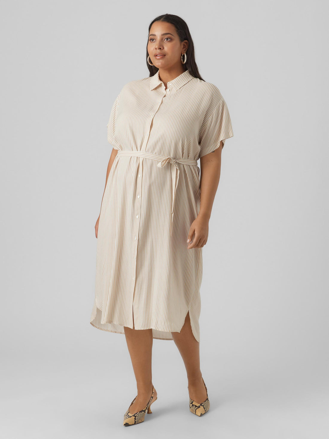 VMBUMPY SS CALF SHIRT DRESS CUR NOOS