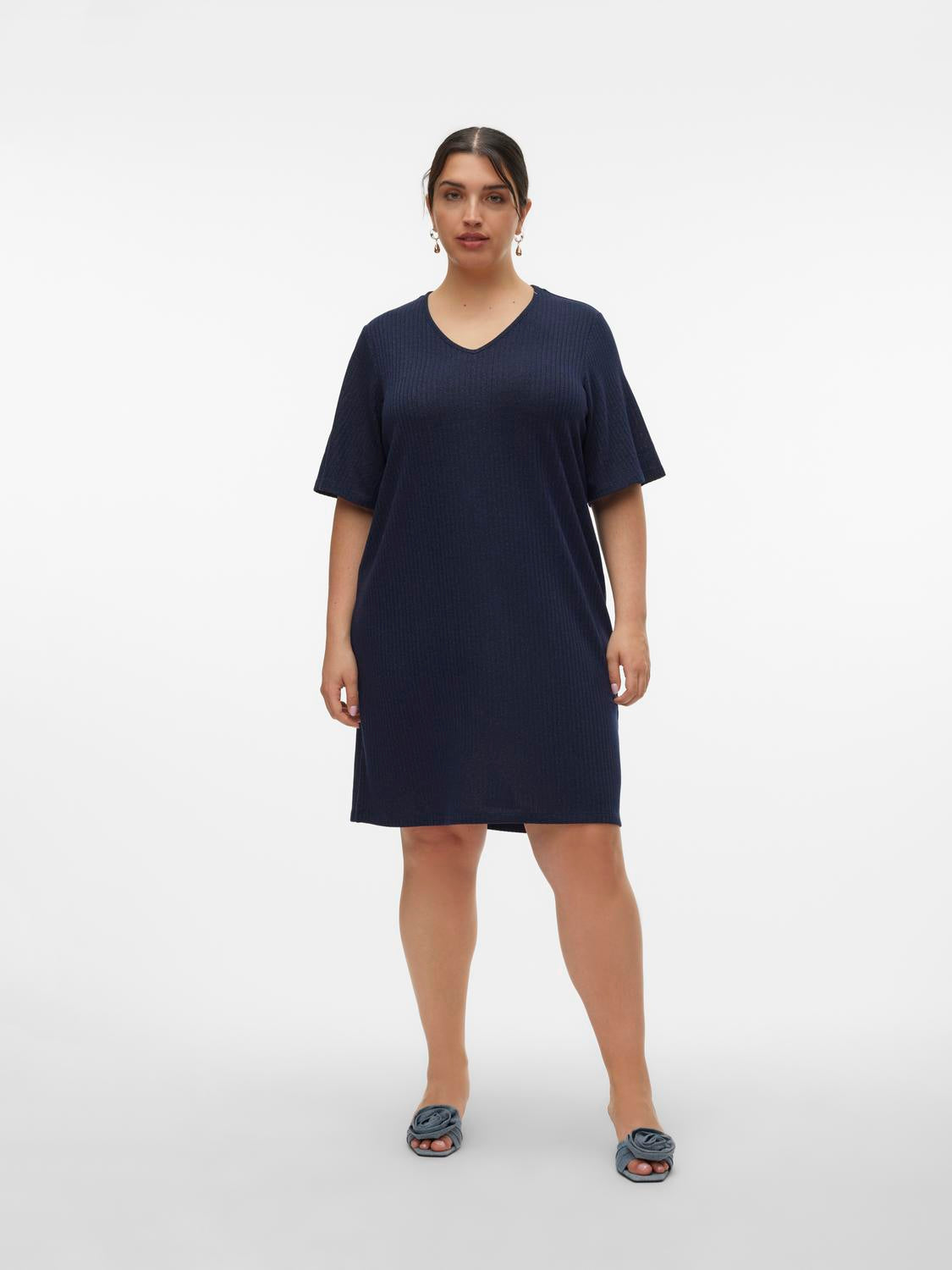 VMCSELINA 2/4 V-NECK DRESS CURVE