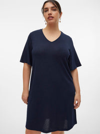 VMCSELINA 2/4 V-NECK DRESS CURVE