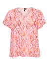 Easy joy v-neck kortermet bluse