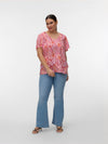 Easy joy v-neck kortermet bluse