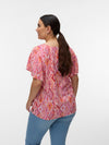 Easy joy v-neck kortermet bluse