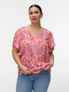 Easy joy v-neck kortermet bluse