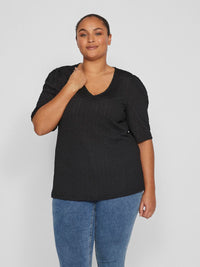 VIANNIE - V-NECK PUFF BLUSE NOOS