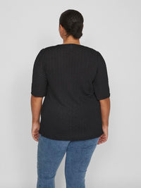 VIANNIE - V-NECK PUFF BLUSE NOOS