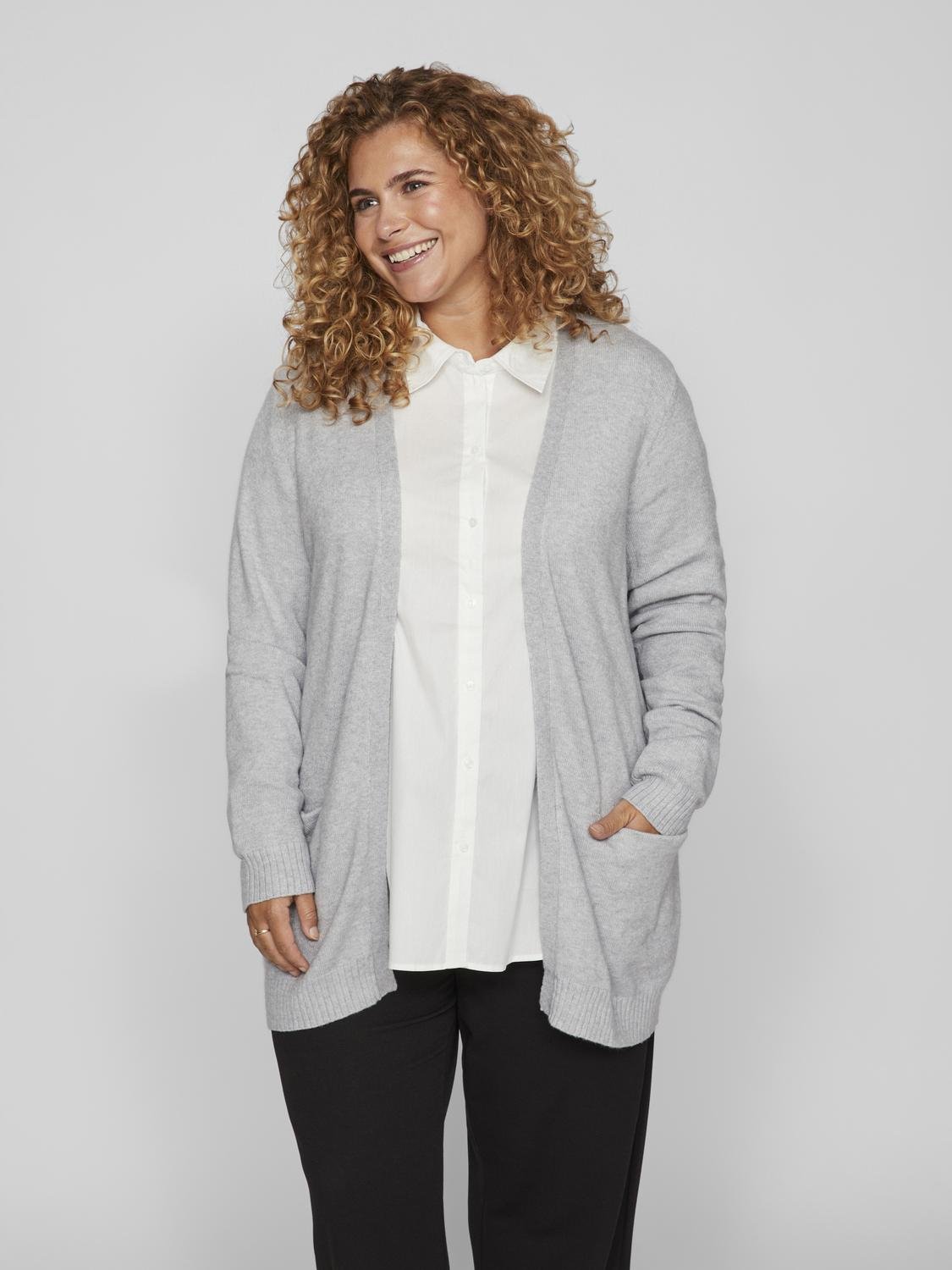 VIRIL ÅPEN L/S STRIKKET CARDIGAN/CUR - NOOS