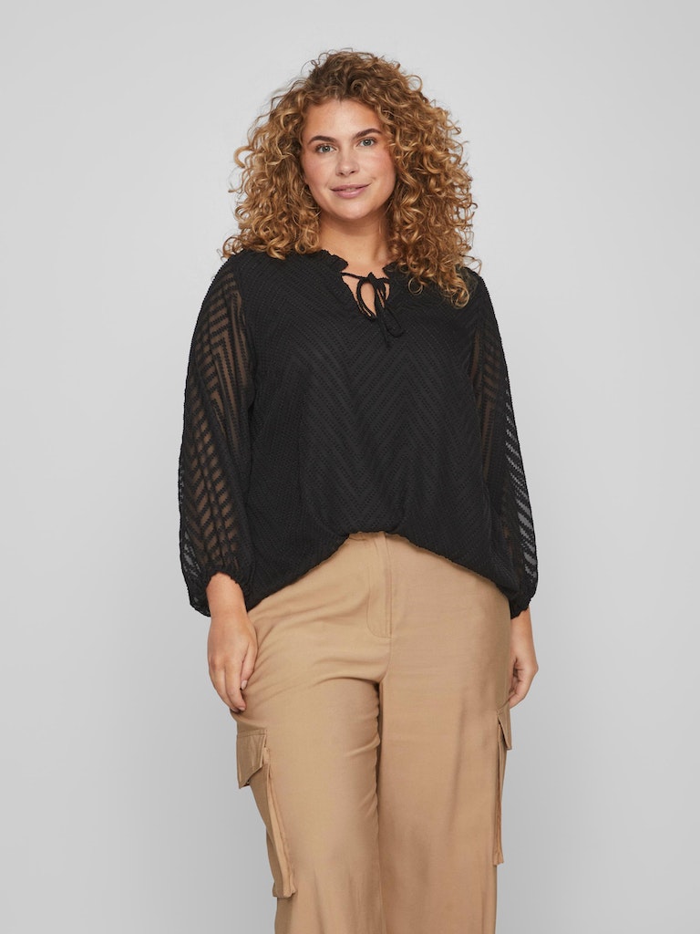 VINITA V-NECK 7/8 TOP/SU/CUR