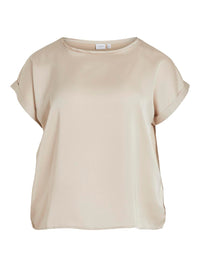 VIELLETTE S/S SATIN TOP/SU/CUR - NOOS